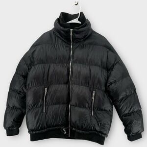 Pretty Little Thing Puffer Jacket Womens 10 Black Hip Hop Coat Zip Up Y2K